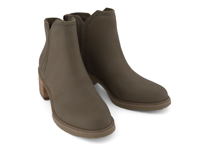 TOMS skór - Hailey boot Canteen Nubuck leather