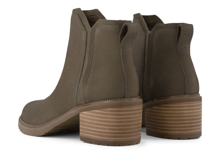 TOMS skór - Hailey boot Canteen Nubuck leather