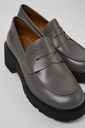 Camper Milah Black leather loafers  Grey