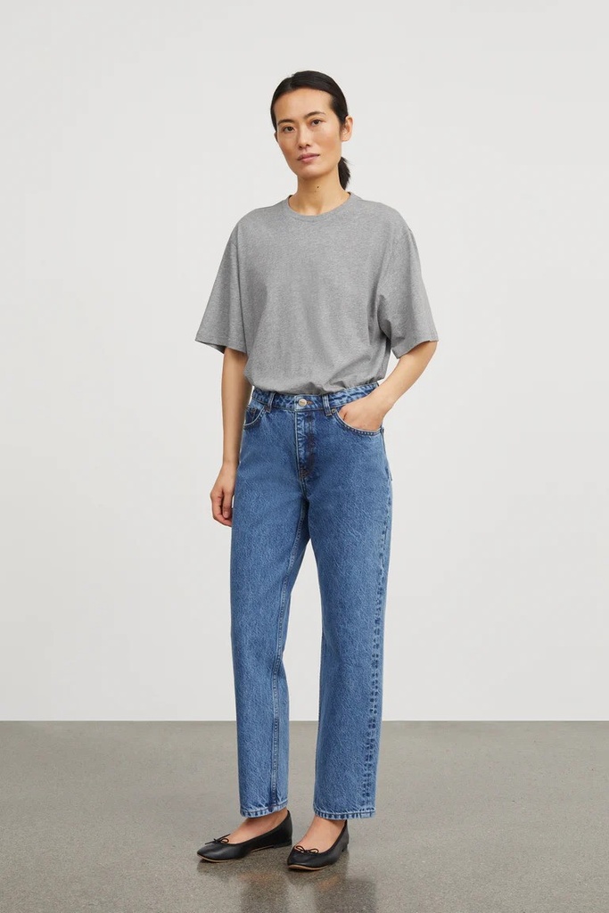 SKALL bolur Andie oversized tee Mid grey mélange