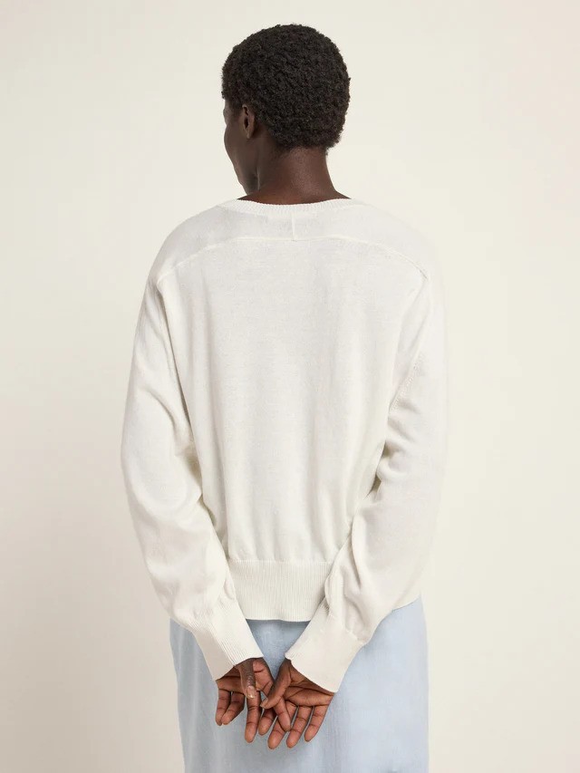 Lanius peysa Pullover mit V Ausschnitt Off white