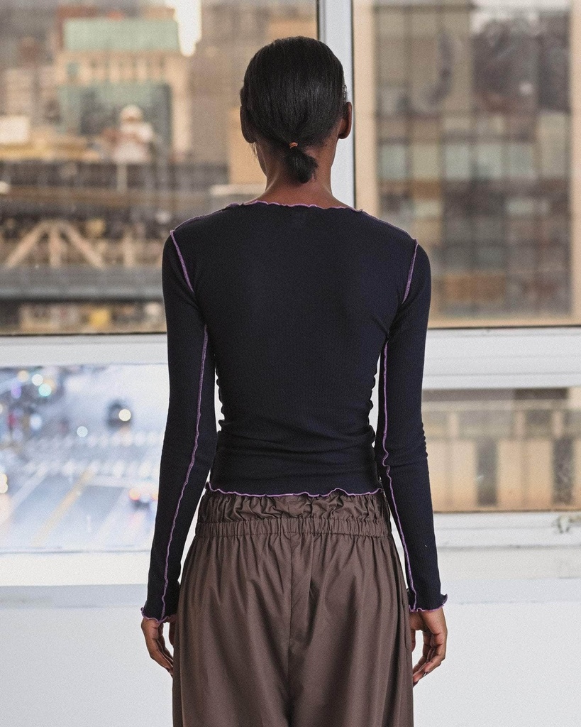 Baserange toppur Vein long sleeve Murano Navy