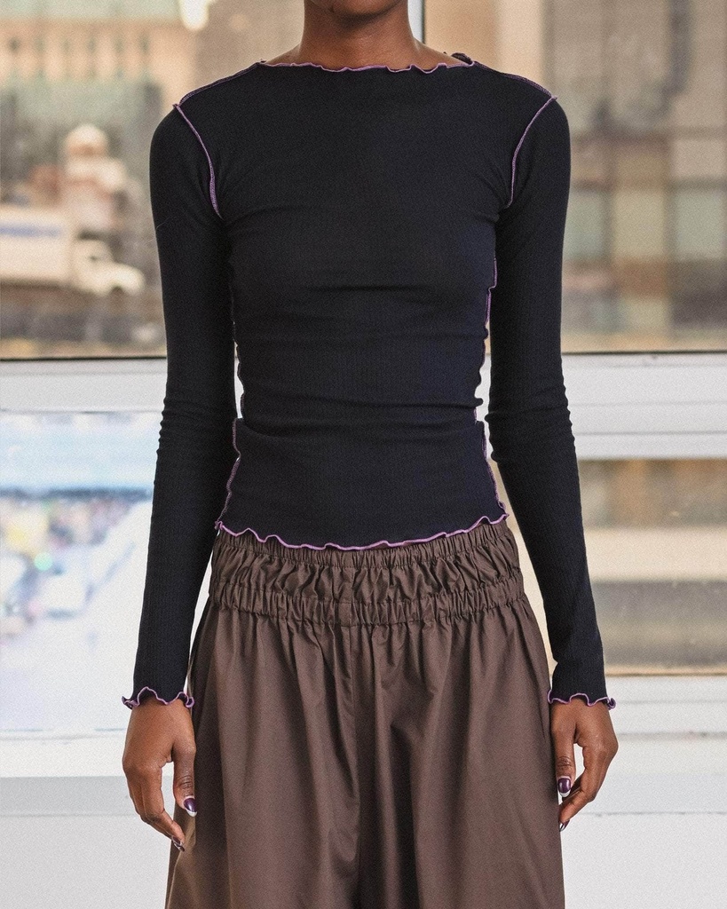 Baserange toppur Vein long sleeve Murano Navy