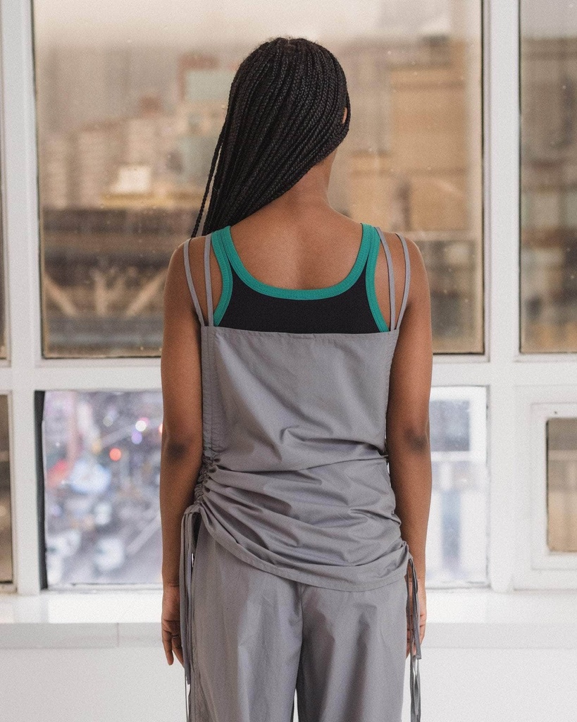 Baserange toppur Pictorial Strap top Ziti Grey