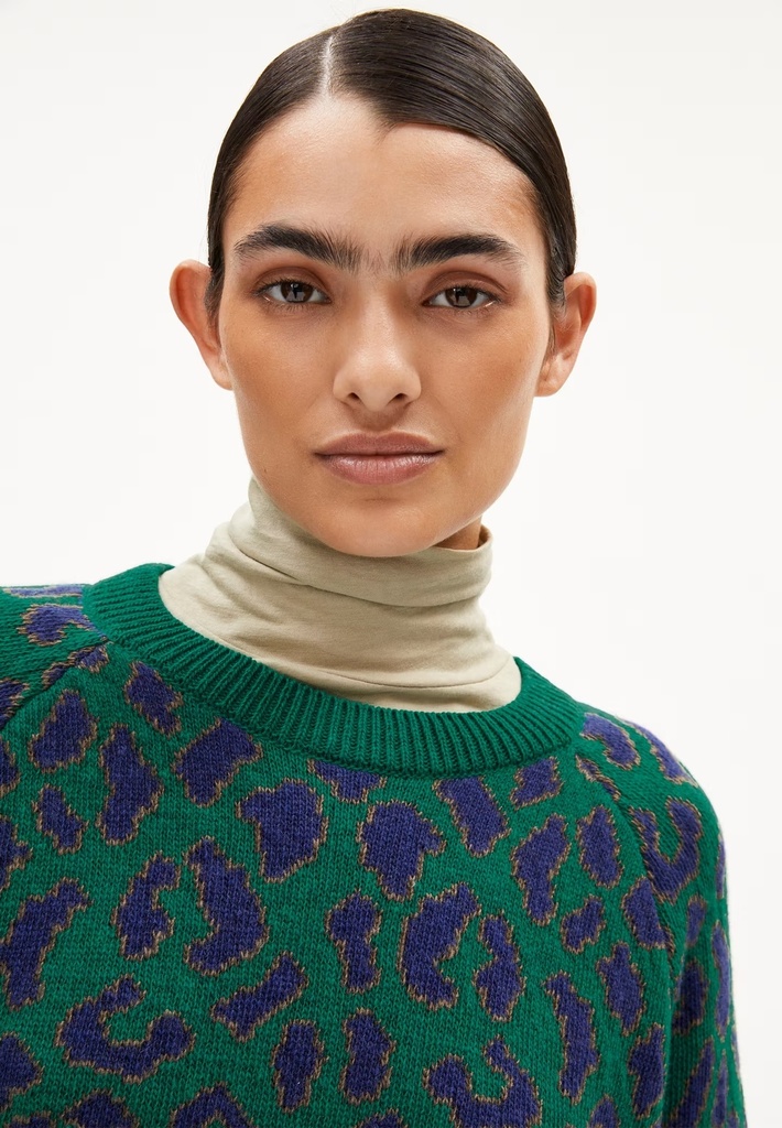 ARMEDANGELS peysa Diliriaa Leopard Emerald green
