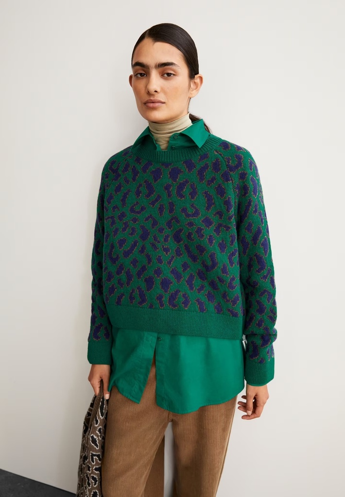 ARMEDANGELS peysa Diliriaa Leopard Emerald green