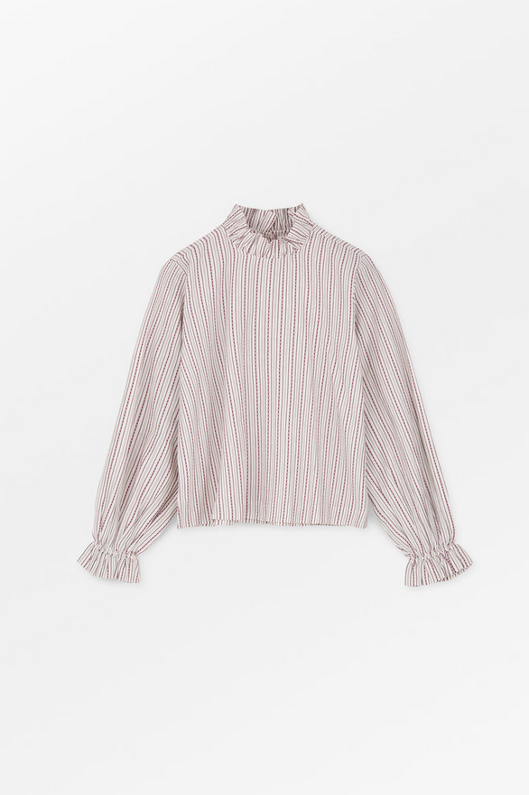 SKALL skyrta Cornflower blouse Raspberry/cream