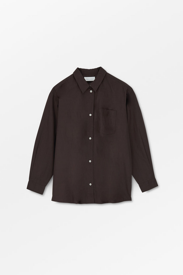 SKALL skyrta Edgar shirt Dark brown