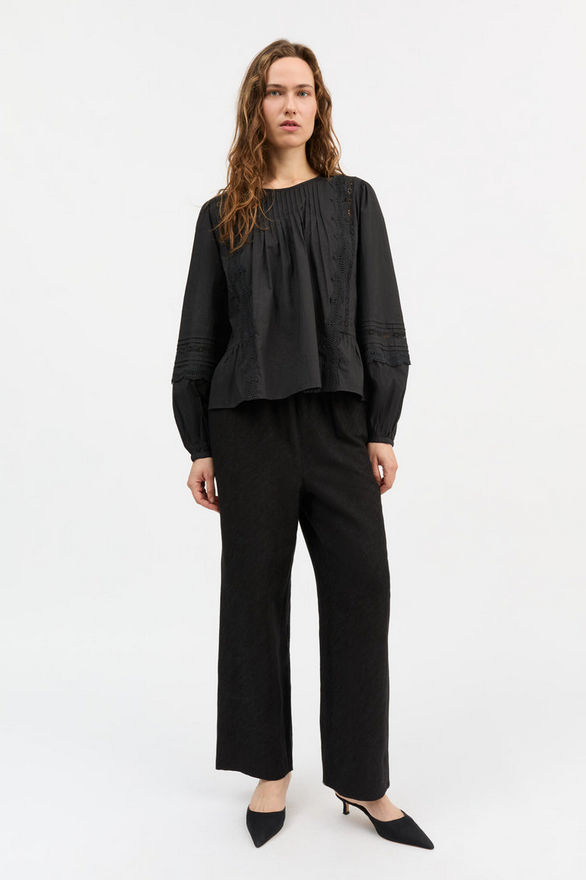 SKALL skyrta Leaf blouse Black