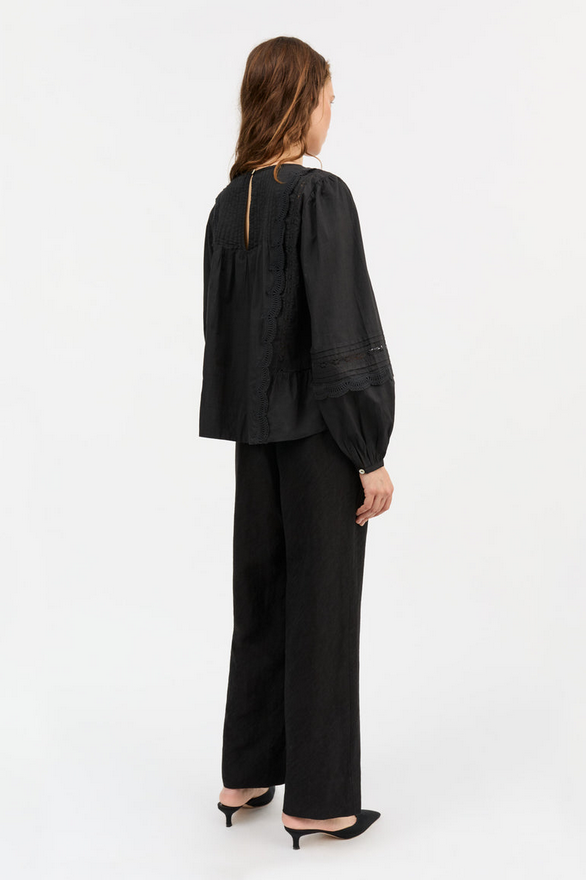 SKALL skyrta Leaf blouse Black