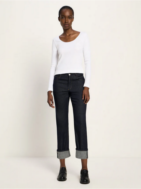 Lanius buxur Jeans mit Aufschlag Black blue denim