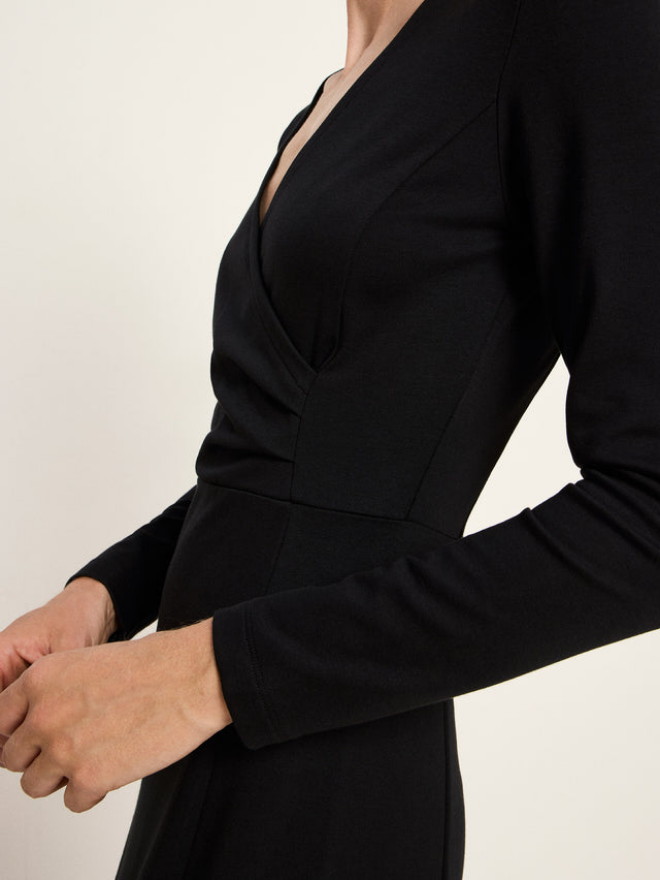 Lanius kjóll Kleid mit Wickeloptic black