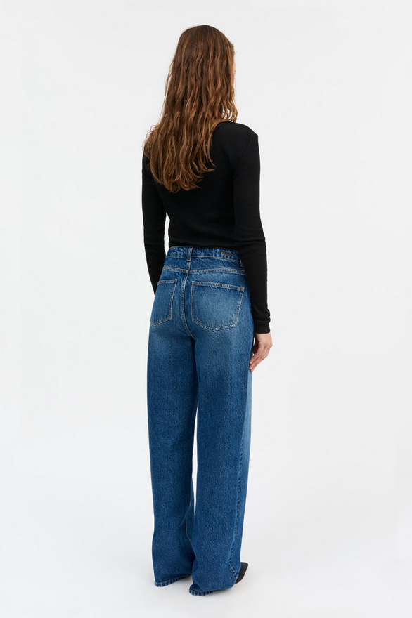 SKALL buxur Maddy straight jeans washed blue