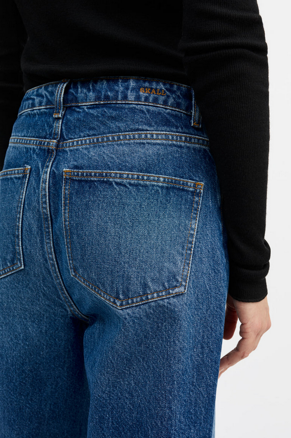 SKALL buxur Maddy straight jeans washed blue