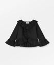 SKALL skyrta Rimini flounce blouse Black