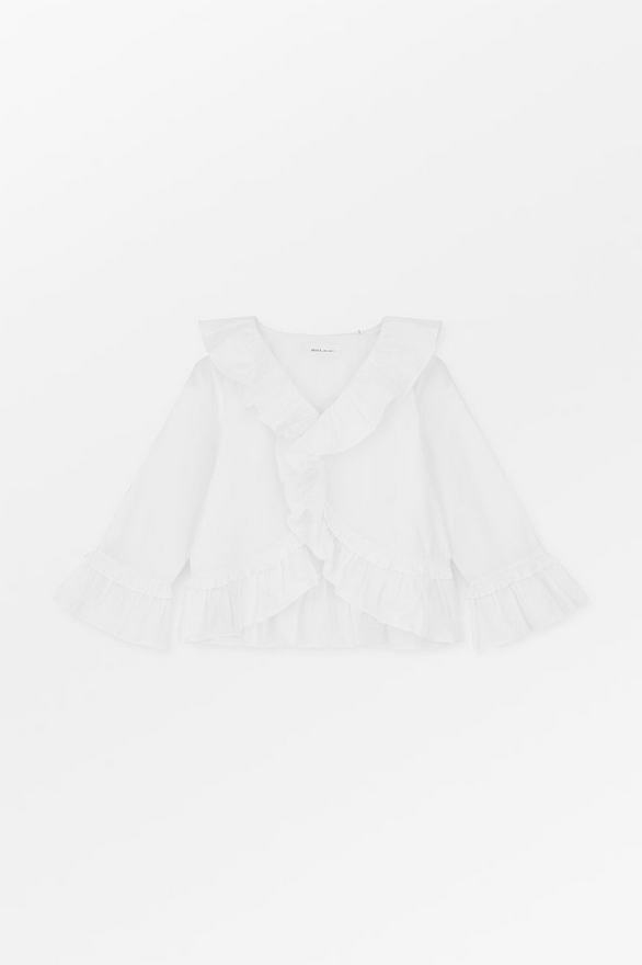 SKALL skyrta Rimini flounce blouse Optic white