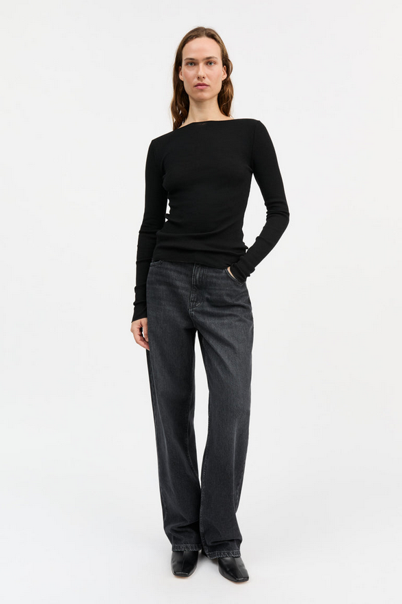SKALL toppur Amy wide neck blouse Black