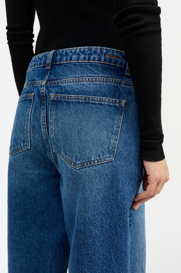 SKALL buxur Willow wide jeans Vintage washed blue