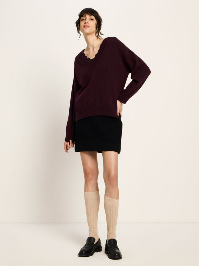 Lanius peysa Pullover V Bordaux