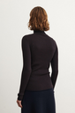 FUB peysa Rollneck top Dark navy/mocca