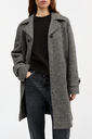 SKALL kápa Thea coat Black/beige herringbone