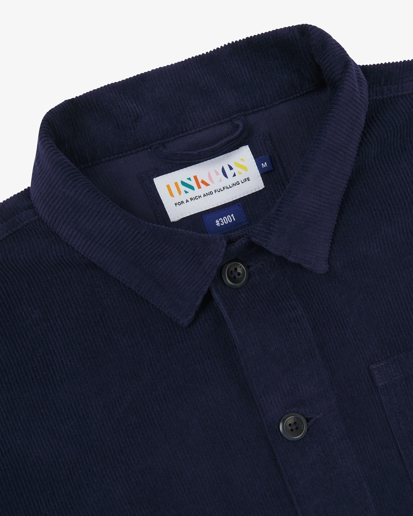 Uskees skyrta #3001 Cord overshirt Deep indigo