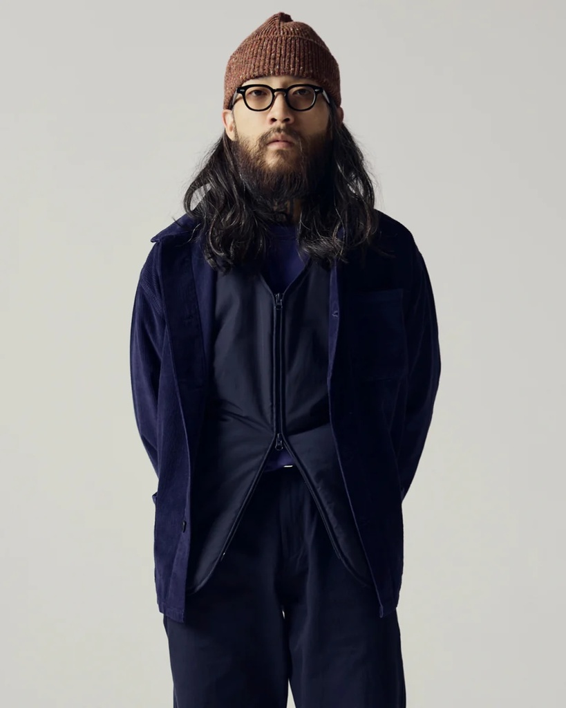 Uskees skyrta #3001 Cord overshirt Deep indigo