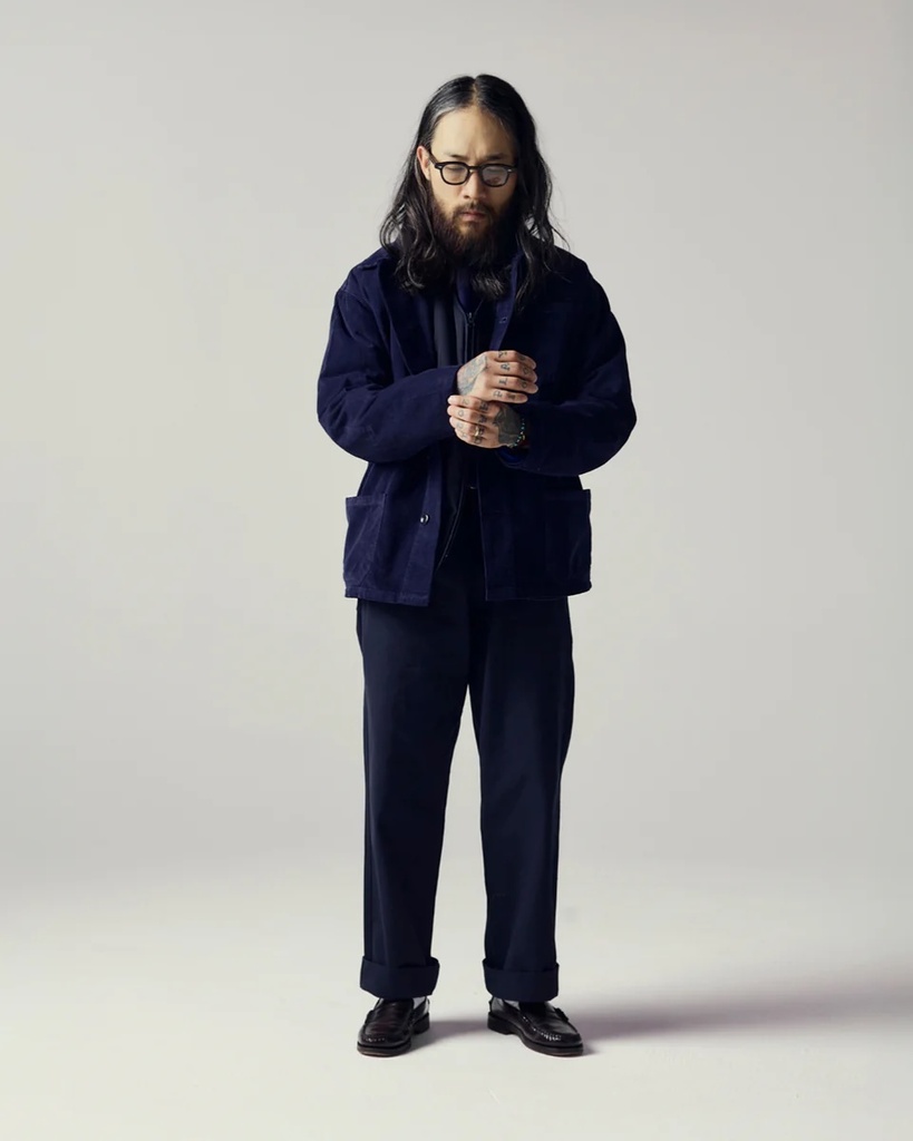 Uskees skyrta #3001 Cord overshirt Deep indigo