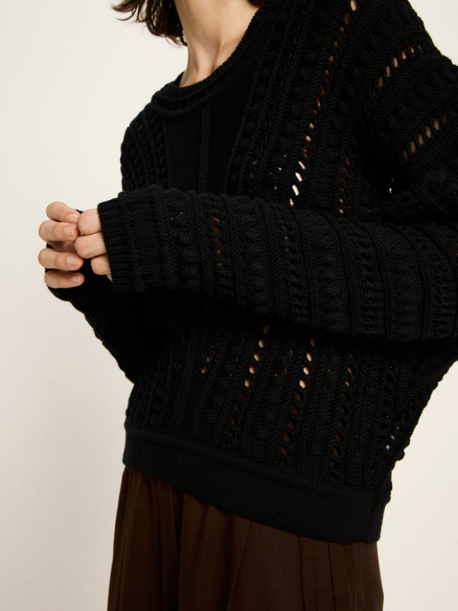 Lanius peysa Ajour pullover Black
