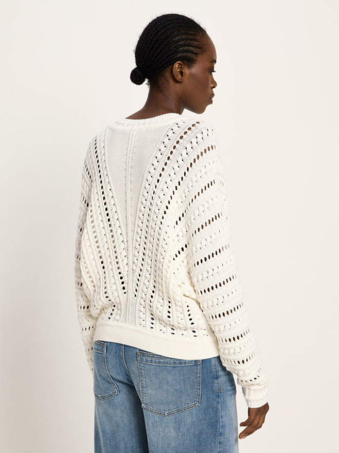 Lanius peysa Ajour pullover Off white