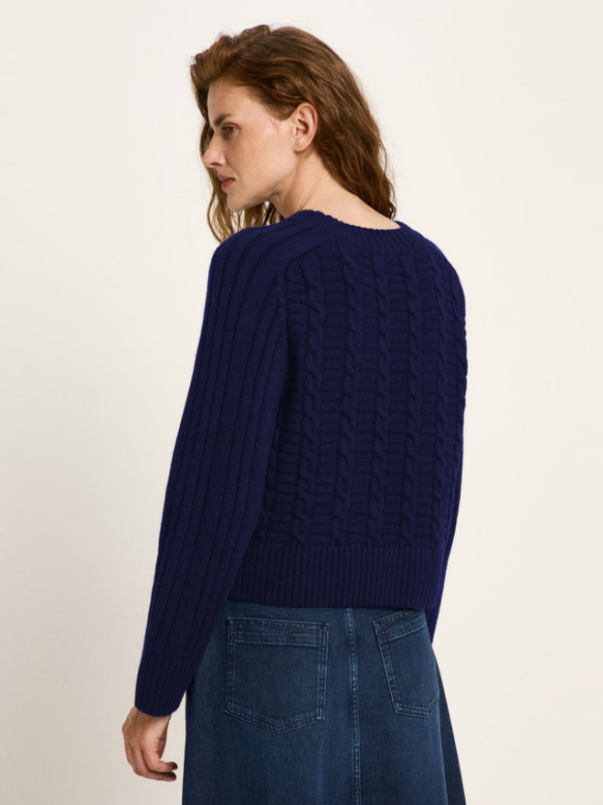 Lanius peysa Zopfpullover Blue