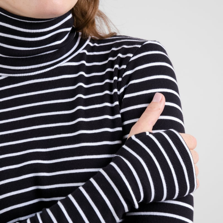 Dedicated Toppur Rib top Malma stripe Black/white