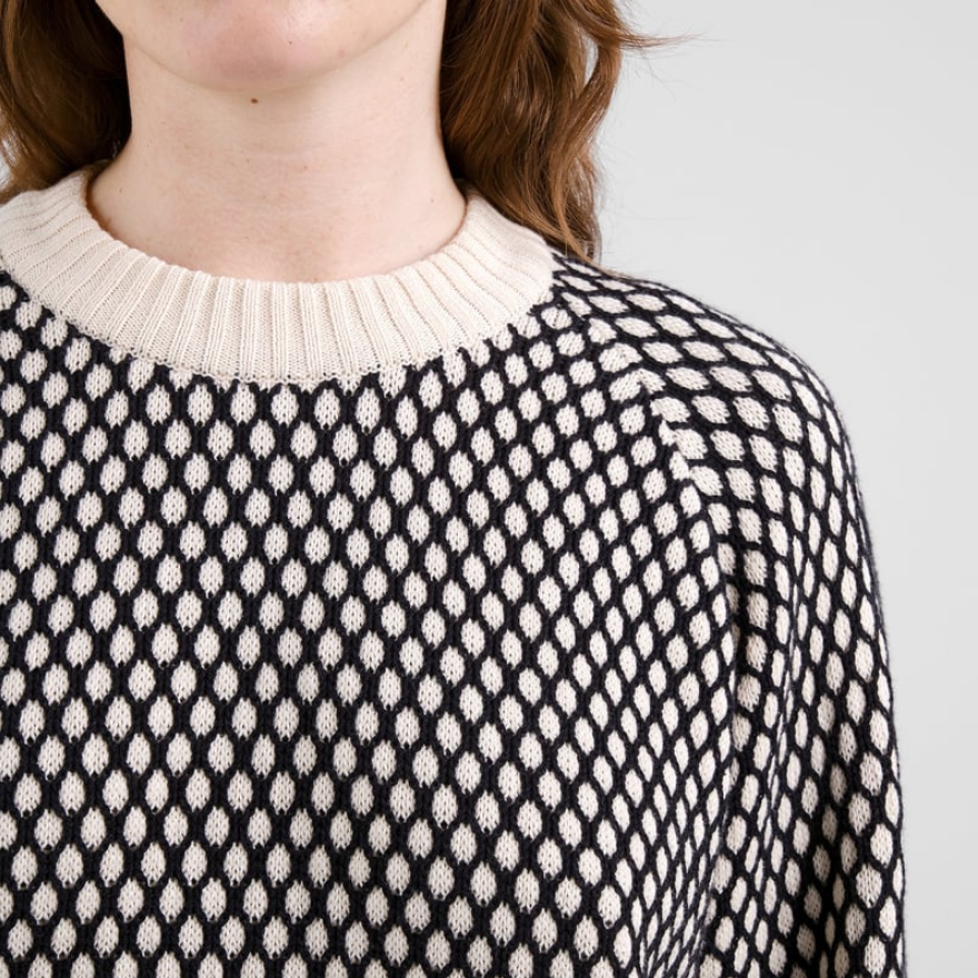 Dedicated peysa Husie bubble knit Black/vanilla