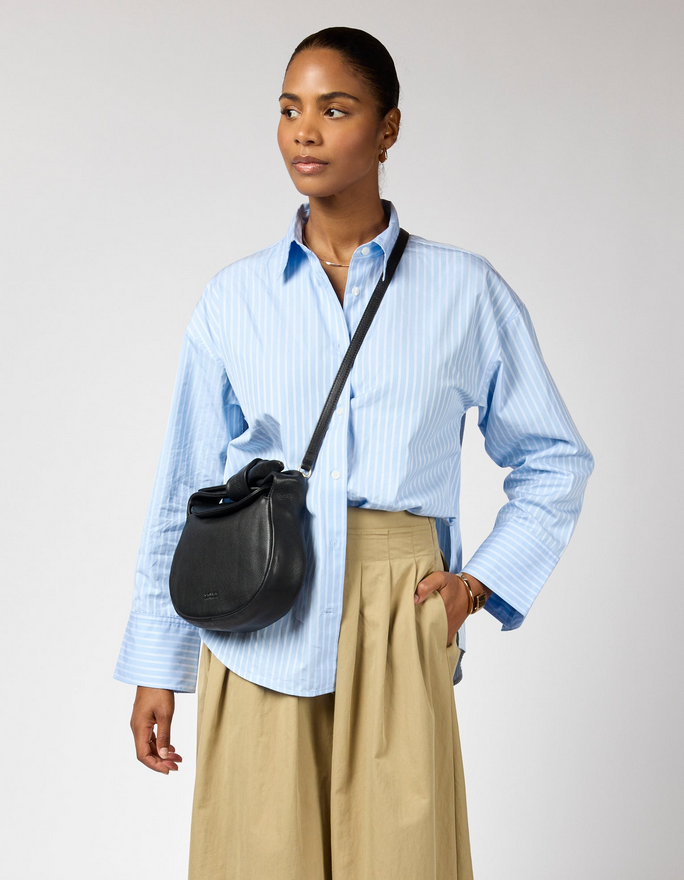 O MY BAG Coco Croissant Black soft grain leather