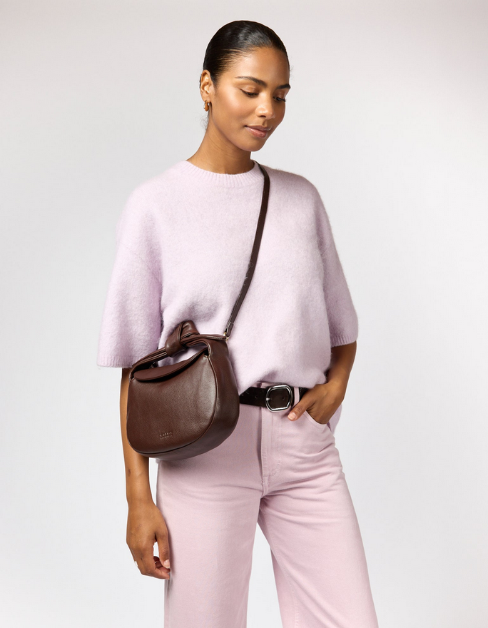 O MY BAG Coco Croissant Chocolate soft grain leather