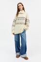 SKALL peysa Leonora T-neck Brown/ecru