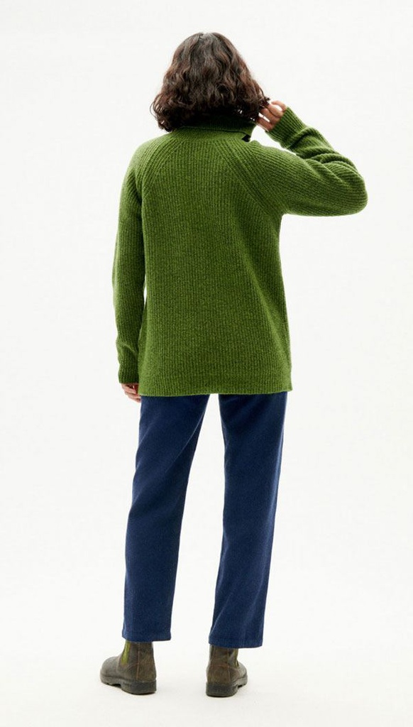 Thinking Mu Peysa Parrot Green Matilda Knitted Sweater