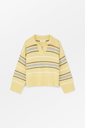 SKALL peysa Paul V-neck jumper Yellow/grey stripes