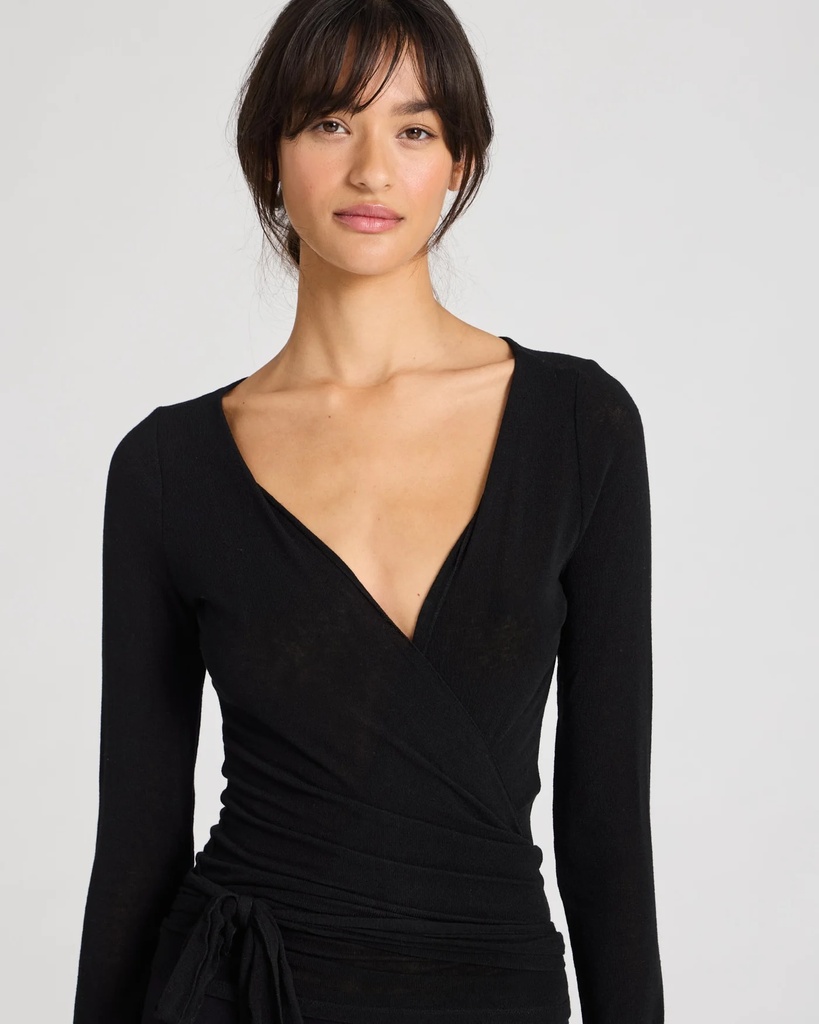 GAI-LISVA Toppur Anne Wrap LS Wool Top Black