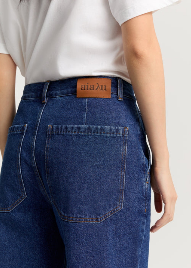 AIAYU gallabuxur Carlo Midwaist Wide Jeans MID BLUE
