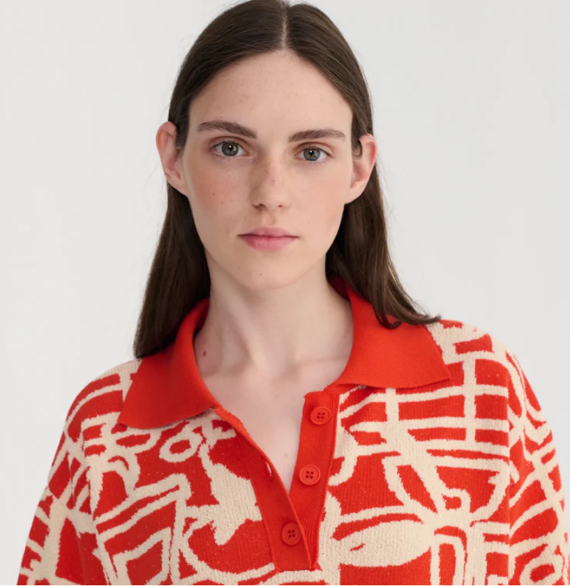 BOBO CHOSES Peysa Cookery festival knitted polo Red