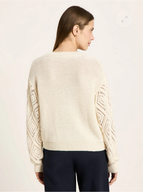 Lanius peysa Lochstrick Pullover Off white