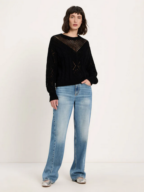 Lanius peysa Lochstrick Pullover Onyx