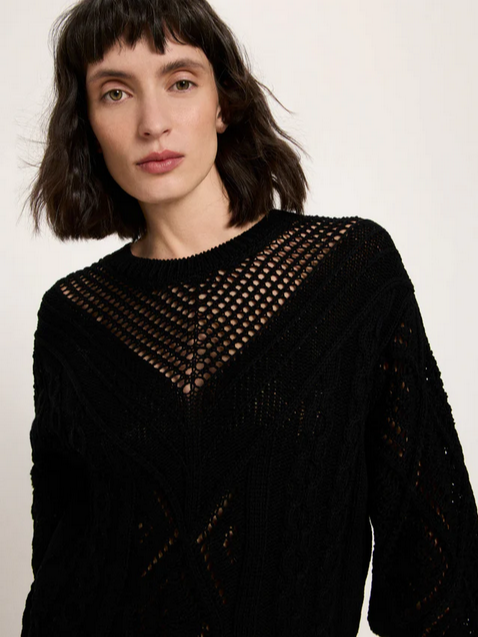 Lanius peysa Lochstrick Pullover Onyx