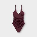 DEDICATED Sundbolur Wrap swimsuit Klinte Burgundy Fig