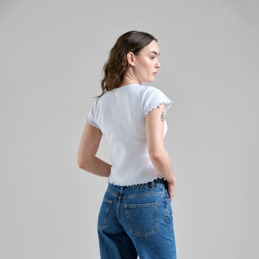 Dedicated Toppur Rib Top Ven White