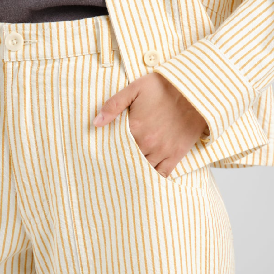 Dedicated buxur Workwear Pants Vara Work Stripe Yellow