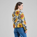 Dedicated peysa Sweater Limhamn Sunflower AOP Vanilla White