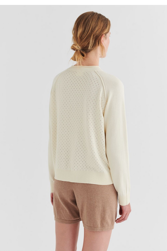 FUB peysa Pointelle Sweater Ecru