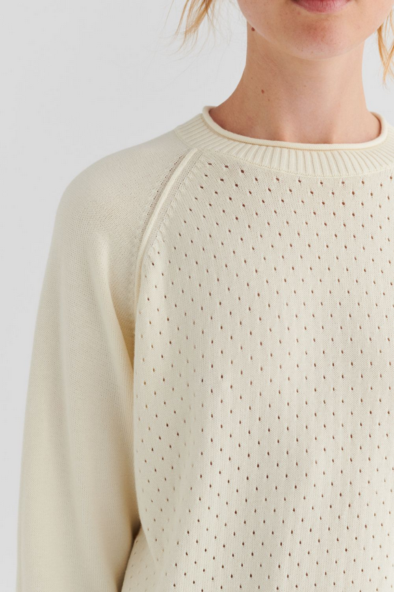 FUB peysa Pointelle Sweater Ecru